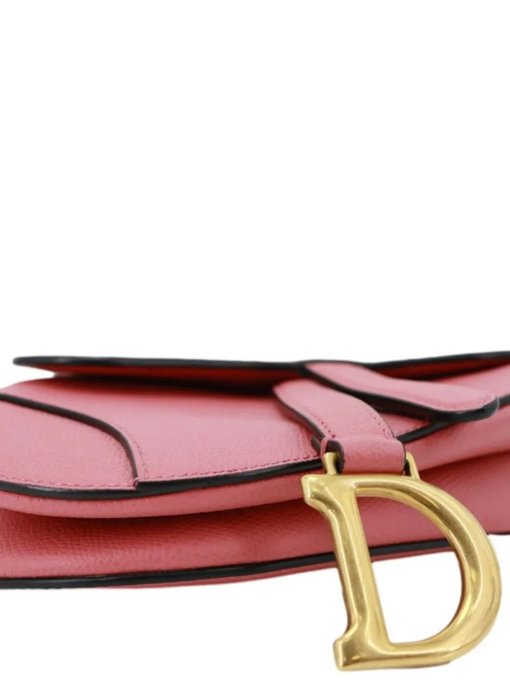 Christian Dior Saddle Mini Smooth Calfskin Leather Satchel Bag Antique Pink